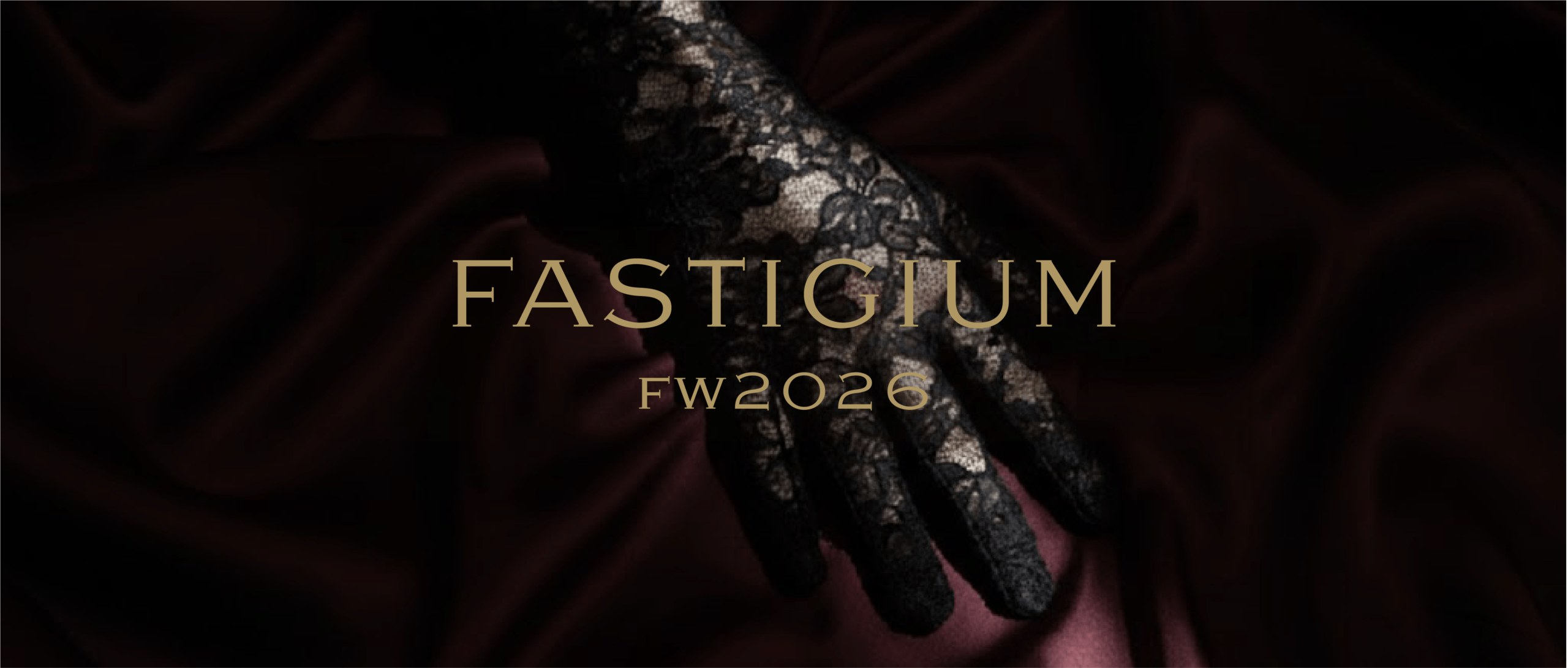 FASTIGIUM FW26 collection by Physalia, obsidian black and deep red silk and lace
