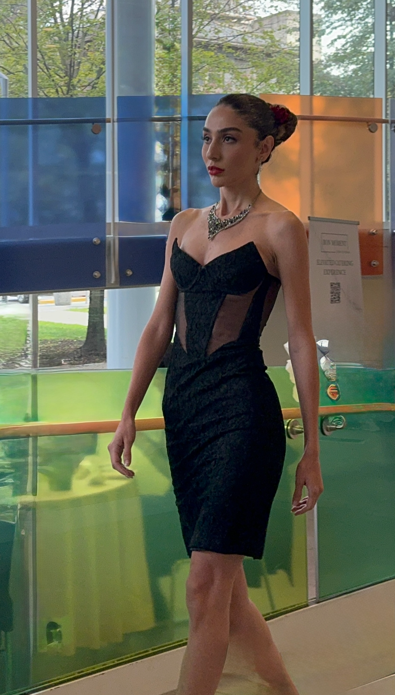 Physalia structured black womenswear silhouette presented on runway