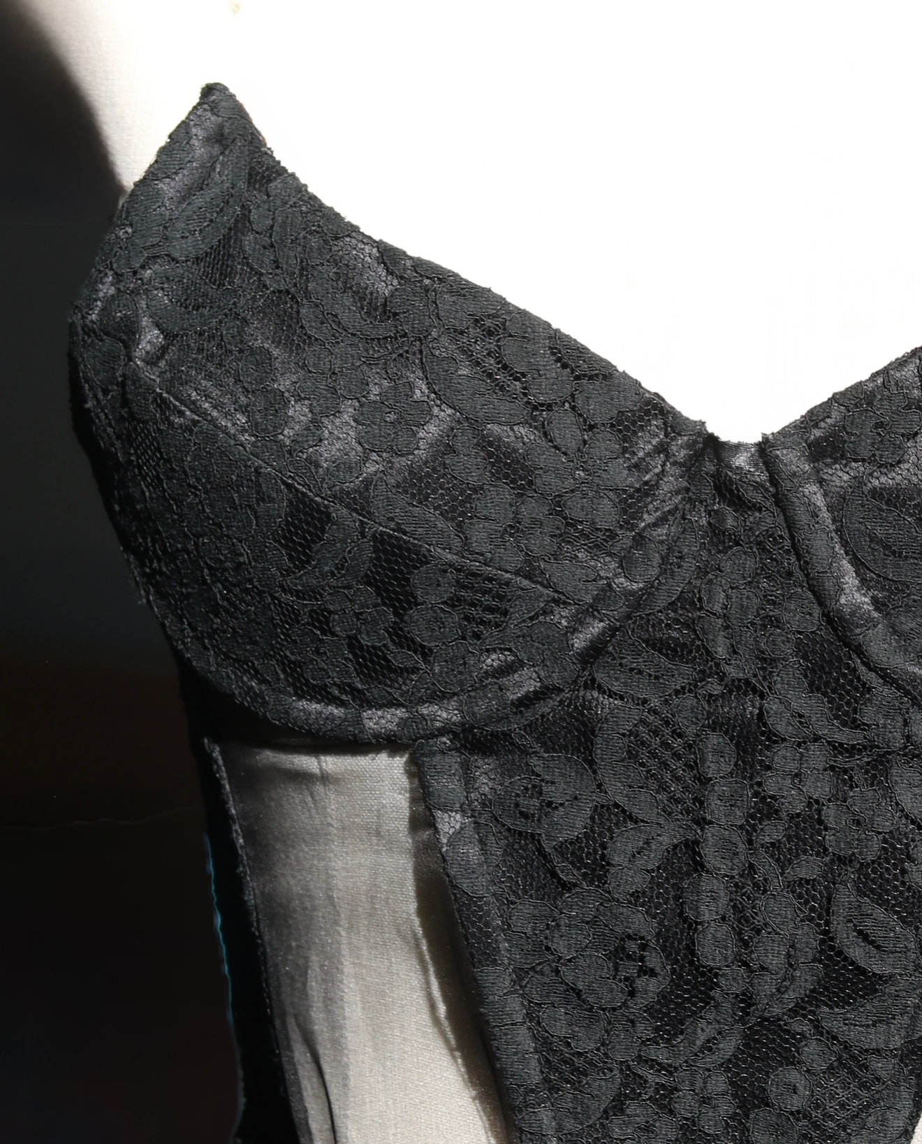 Internal corsetry detail of a Physalia luxury womenswear garment